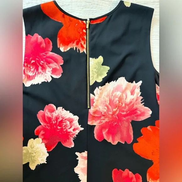 Calvin Klein Black Dress with Bold Floral Design - Picture 7 of 9